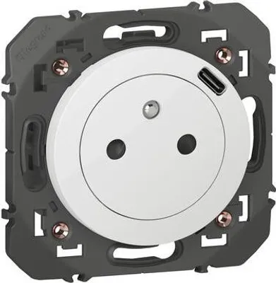 Image de 2p+t Chargeur Usb 1poste Blanc