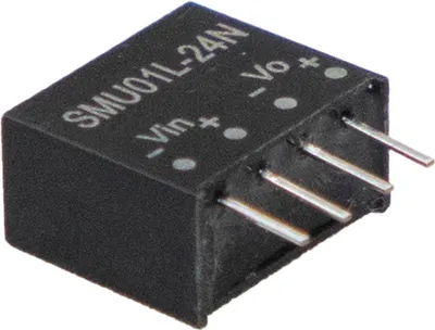 Produktbild von MEANWELL SMU01K-03N DC-DC-Wandler ungeregelt 3,3V 0,3A SIP4 1.500V