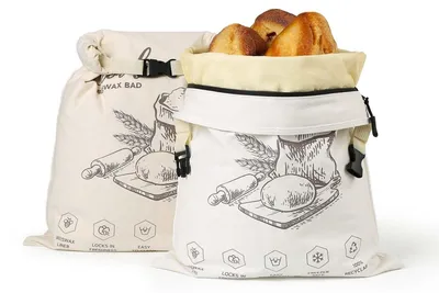 Produktbild von Elzusha – Set aus 2 wiederverwendbaren Bienenwachstüten zur Frischeerhaltung