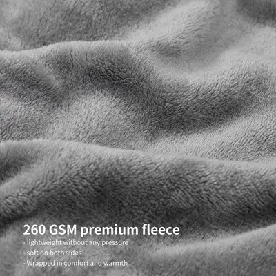 Produktbild von Famanu Fleecedecke 130 x 150 cm - Grau - Extra Weiches Flanell, 100% Mikrofaser