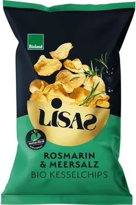 Produktbild von Lisas Kesselchips Rosmarin & Meersalz 50g