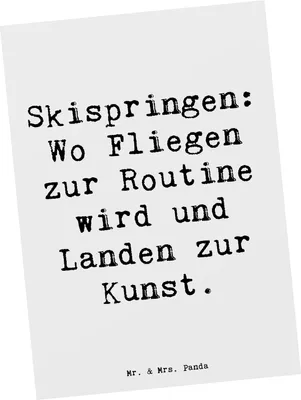 Produktbild von Mr. & Mrs. Panda Grußkarte Spruch Skispringen Kunstflug - Weiß - Geschenk, Postkarte, Sprungtechnik, Landung, Flug, Ansichtskarte, Sportart, Ansichtskarten, Wintersport