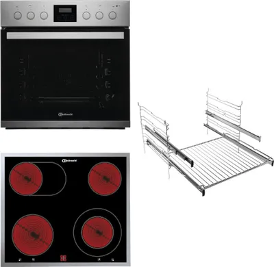 Produktbild von Bauknecht HVS3 TH8V2 IN + CHR 9642 IN, Keramik, 4 Zone(n), Glaskeramik, Schwarz, Berührung, 58 cm