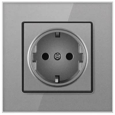 Image de Prise avec cadre en verre trempé iUni WS1, 16A, Argent