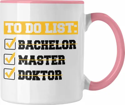 Produktbild von Trendation - Doktortitel Bestanden Tasse Geschenk To Do List (Rosa)
