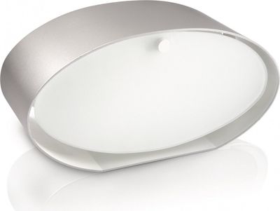 Massive Tischleuchte Cardijn 1x E27 LED geeignet Tischlampe Oval Silber 43252-48-10