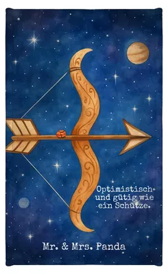 Produktbild von Mr. & Mrs. Panda Handtuch Sternzeichen Schütze Design - Weiß - Geschenk, Schützenfest, Klein, badezimmer, Mini-Handtuch, Gästetuch, Frotteehandtuch, Geburtstag Dezember