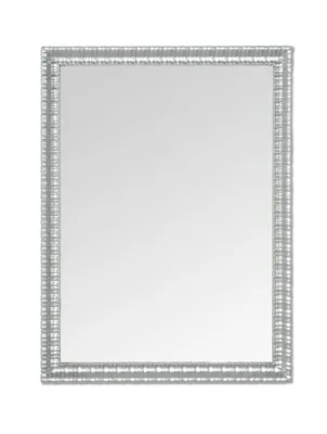 Obrázek produktu pro MO.WA nástěnné zrcadlo obdélníkový dřevěný rám 58x78 cm stříbrný, zdobený,  Italy obývací pokoj koupelna předsíň zrcadlo šatní zrcadlo