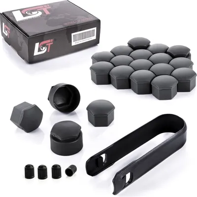 Produktbild von 20x Radschrauben Abdeckkappen Set 17 mm Anthrazit Diebstahlhemmend für BMW MINI