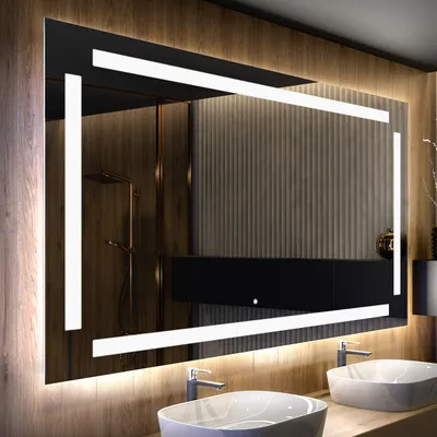 Produktbild von Artforma Badspiegel 60x80 cm - mit LED Beleuchtung - LED Farbe Kaltweiß 7000K - Individuell Nach Maß - Beleuchtet Wandspiegel Lichtspiegel Badezimmerspiegel | Lichtschalter: Touch Schalter |LED124