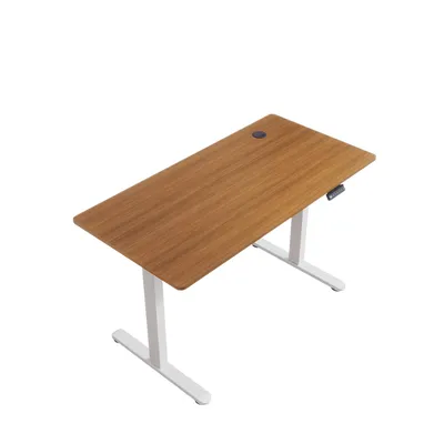 Produktbild von SONNI Walnuss elektrisch höhenverstellbarer Schreibtisch 120x60 cm, Tragkraft 60 kg, mit Kindersicherung und Memoryfunktion, 15 mm Tischplatte