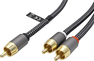 Obrázek produktu pro Goobay 65300, 2 x RCA, Samec, RCA, Samec, 2 m, Černá, Stříbrná