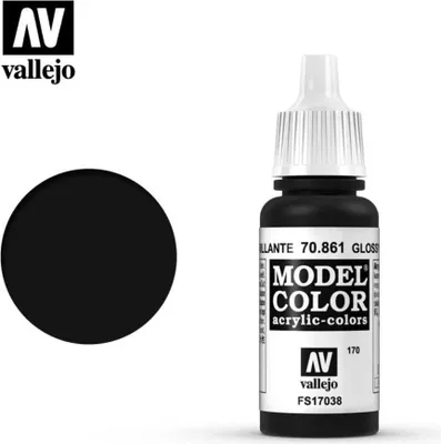 Obrázek produktu pro Vallejo 70.861, 17 ml, Černá, Lesk, Láhev
