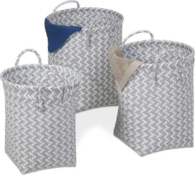Image de Ensemble de 3 paniers à linge tissés