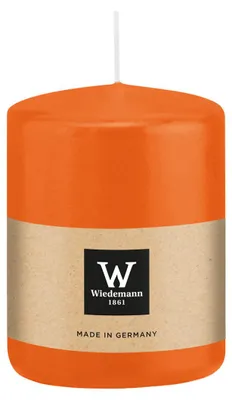 Produktbild von Wiedemann stumpfe Kerze - orange - 6 x 8 cm - 29 Stunden