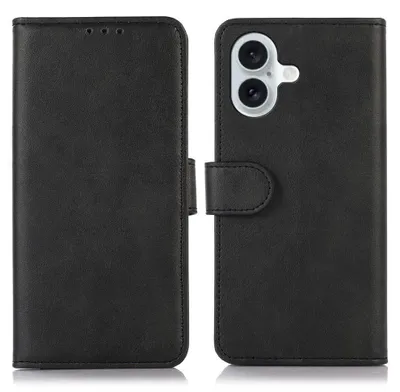 Produktbild von Mobigear Wallet Schutzhülle für iPhone 17, Klapphülle mit Geldbörsenfunktion - Schwarz
