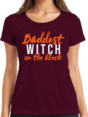 Immagine prodotto di Maglietta Halloween Hexe Spruch Frau Geschenk Damen, Borgogna, XXL