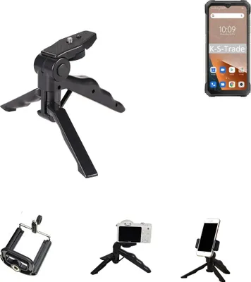 Produktbild von K-S-Trade Stativ Tisch-Ständer Dreibein Handy-Stativ Ständer kompatibel mit Blackview BL8800 5G Mini-Stativ Smartphone Tripod Handy-Stativ aus
