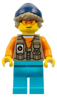Productafbeelding van LEGO Minifiguur Arctische Onderzoeker - Man, donkerbruin vest over oranje (cty1899)