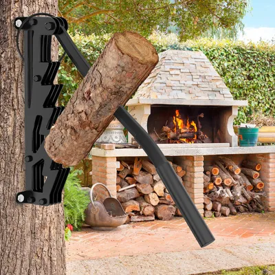 Produktbild von Jayseuw Handholzspalter Hand-Holzspalter, Manueller Holzspalter, Kaminholzspalter Brennholzspalter mit Tasche für Holzofen und Kamin Abnehmbarer verlängerter Griff Schwarz
