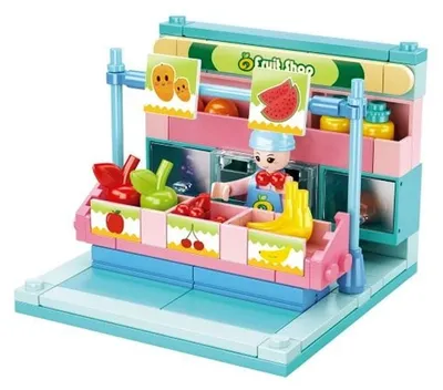 Produktbild von Sluban Mini Zimmer Bausteine Marktstand - 99 Teile - DIY Raum Bausatz ab 7 Jahren
