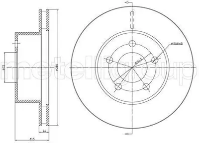 Produktbild von 2x METELLI Bremsscheibe 23-1051C für JEEP Grand Cherokee I (ZJ ZG) 81 5mm