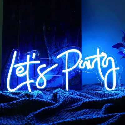 Zdjęcie produktu dla Let's Party neonowa dekoracja świetlna neonowa neonowa neonowa neonowa neonowa dekoracja ścienna LED neonowa dekoracja do pokoju gier sypialnia ściana bar ślubna impreza prezenty dekoracja
