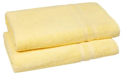 Produktbild von Set von 2 Gelben Saunatüchern 70x180 cm aus 100% Baumwolle