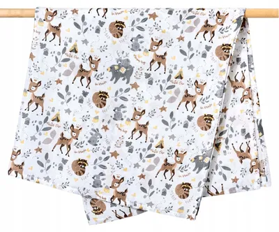 Obrázek produktu pro Jukki mušelínová plena 120x120 cm – zavinovačka a osuška, 100% bavlna – Magical Woodland