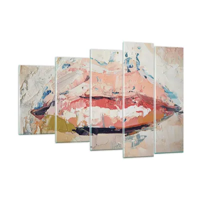 Produktbild von Bilder auf glas - 5 Teile - Mund pastos Stück - 150x100cm - Glasbilder - Wandbilder - Bilder - zum Aufhängen bereit - Wanddekoration aus Glas - Glas Bilder - Wandbild auf Glas - GEG150x100-4422