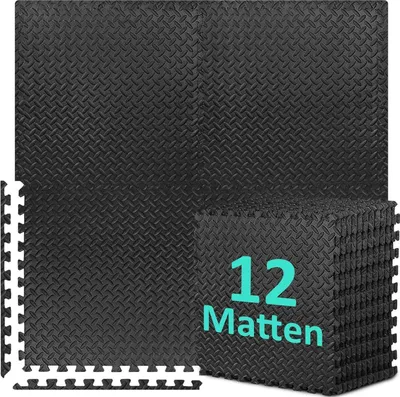 Immagine prodotto di Tappetino di protezione per pavimenti fitness set di 12 tappetini puzzle 61x61cm EVA tappetino sportivo tappetino fitness 10mm