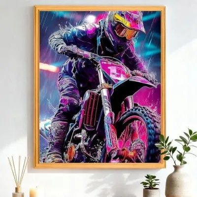 Zdjęcie produktu dla Malowanie po numerach motocykl dla dorosłych zestaw DIY 40X50 cm