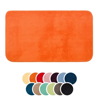 Produktbild von liebling Badteppich, 100% Polyester, mit Anti-Rutsch Beschichtung, saugstark, Serie Santos, 60 x 100 cm, 1500 g/m², bei 30 Grad waschbar, terra