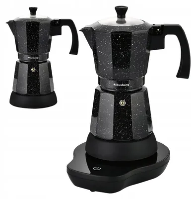 Zdjęcie produktu dla Kawiarka elektryczna zaparzacz moka 6 espresso 500W ON/OFF czarna