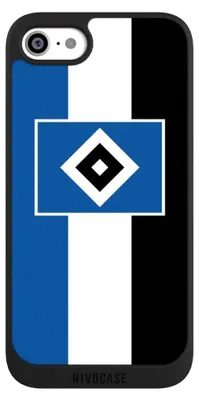 Produktbild von NIVOCASE Handyhülle für Apple iPhone SE (2022)  Hülle NIVOpure Case Schwarz HSV Hamburger SV Streifen