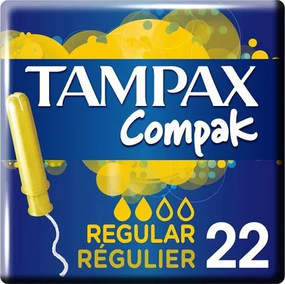 Obrázok produktu pre TAMPAX Compak Regular, 22 kusov, Box