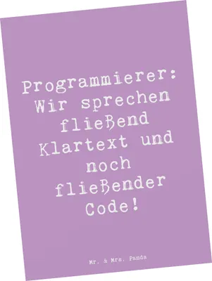 Produktbild von Mr. & Mrs. Panda Postkarte Spruch Programmierer Codeflüsterer - Lavendeltraum - Geschenk, Software, Ansichtskarten, Postkarten, Fotokarte, handgefertigte Geschenke, Logik