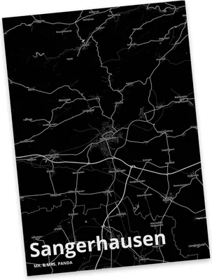 Produktbild von Mr. & Mrs. Panda Grußkarte Sangerhausen - Geschenk, Postkarte, Ansichtskarten, Postkarten, Ansichtskarte, Stadt, Kunstkarten, Dorf Karte Landkarte Map Stadtplan