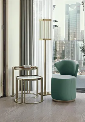 Image de Lampe sur pied, lampe debout, lampe d'appoint, lampes, lampe, doré, meubles, moderne