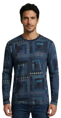 Immagine prodotto di Maglietta a maniche lunghe Desigual LLuc in patchwork da uomo, taglia S