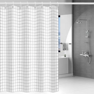 Produktbild von Unyqoos® Wasserdichter und schimmelfester Polyester-Duschvorhang mit 10 Haken