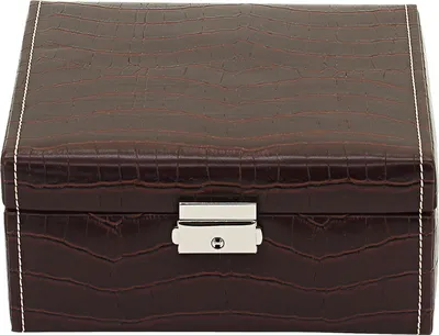 Produktbild von Friedrich23 - Uhrenkoffer Le Croc in Kroko-Optik 6 Uhren dunkelbraun 20121-3