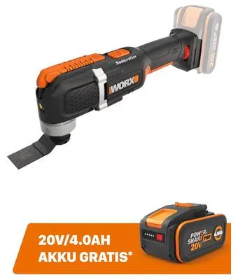 Immagine prodotto di Worx WX696.9 Utensile multifunzione a batteria 20 V - senza batteria - senza caricabatterie
