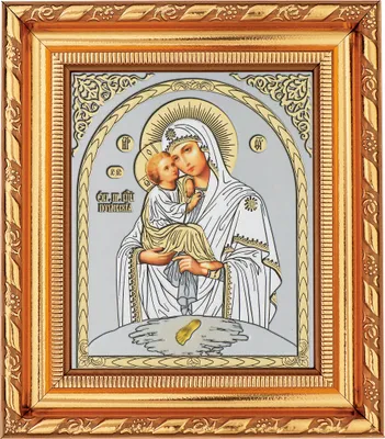 Produktbild von NKlaus Gottesmutter Von Pochaev Ikone im Rahmen Glas 14x16cm christlich orthodox 11347