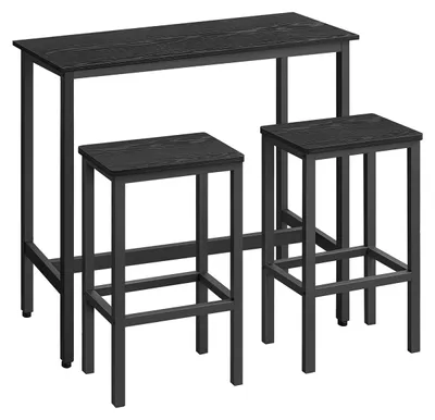 Immagine prodotto di Set da bar con tavolo e sgabelli - salvaspazio - Tavolo: 100x40x90 cm, Sgabelli: 40x30x65 cm