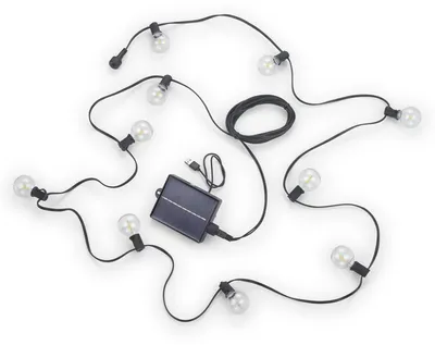 Obrázek produktu pro Venkovní světelný řetěz LED solární, 10x žárovka, dálkové ovládání, D 57 cm