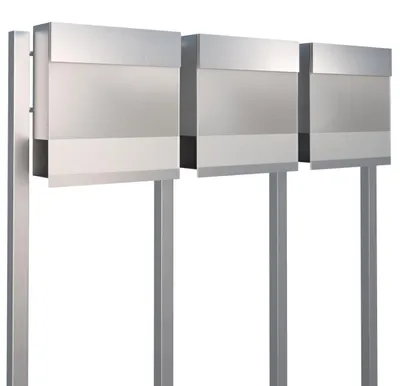 Produktbild von Briefkastenanlage Manhattan Special White for Three in Edelstahl