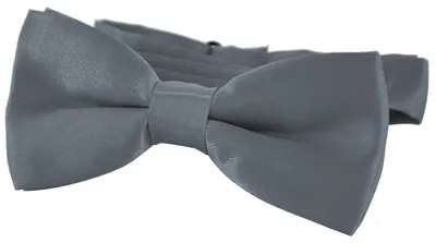 Produktbild von DonDon® Edle Kinder Fliege gebunden und längenverstellbar 9 x 4,5 cm dunkelgrau glänzend in Seidenlook