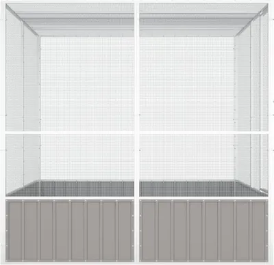 Immagine prodotto di vidaXL Gabbia per uccelli Grigio 213,5x217,5x211,5 cm Acciaio zincato