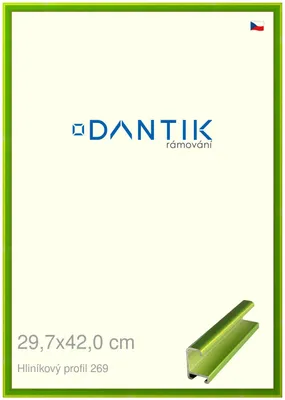 Obrázek produktu pro DANTIK rámeček 29,7x42 | ALU profil 7269 Zelená Smaragd broušená (Plexi Čiré)